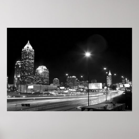 Downtown Atlanta BW Poster (Voorkant)
