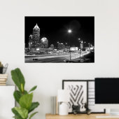 Downtown Atlanta BW Poster (Thuiskantoor)