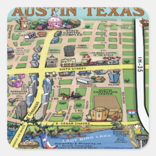 Downtown Austin Texas 14 Vierkante Sticker