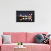 Downtown Austin Texas Night Skyline Fireworks Canvas Afdruk (Insitu (Woonkamer))