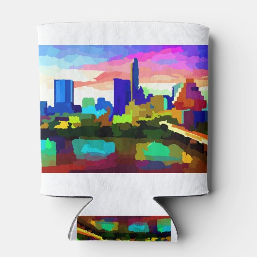 Downtown Austin Texas Skyline Blikjeskoeler (Achterkant)