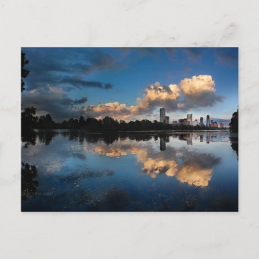 Downtown Austin Texas Skyline Sunset Ladybird Lake Briefkaart (Voorkant)