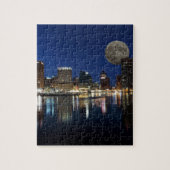 Downtown Baltimore Maryland Dusk Skyline Moon Legpuzzel (Verticaal)