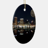 Downtown Baltimore Maryland Night Skyline Moon Keramisch Ornament (Rechts)