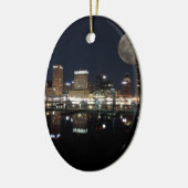 Downtown Baltimore Maryland Night Skyline Moon Keramisch Ornament (Links)