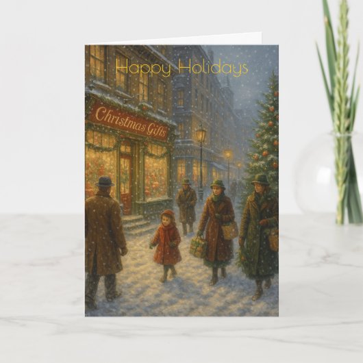 Downtown Big City Christmas Custom Christmas Card Kaart (Voorkant)