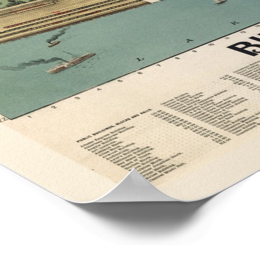 Downtown Chicago, 1898 (Poole Bros) BigMapBlog.com Poster (Hoek)