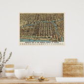 Downtown Chicago, 1898 (Poole Bros) BigMapBlog.com Poster (Keuken)