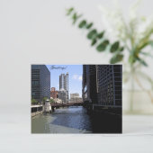 Downtown Chicago aan de rivier Briefkaart (Staand voorkant)