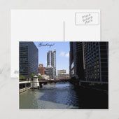 Downtown Chicago aan de rivier Briefkaart (Voorkant / Achterkant)