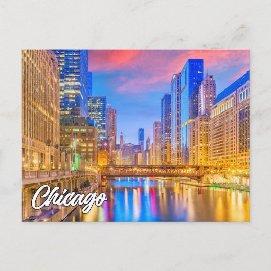 Downtown Chicago, Illinois, Verenigde Staten Briefkaart (Voorkant)