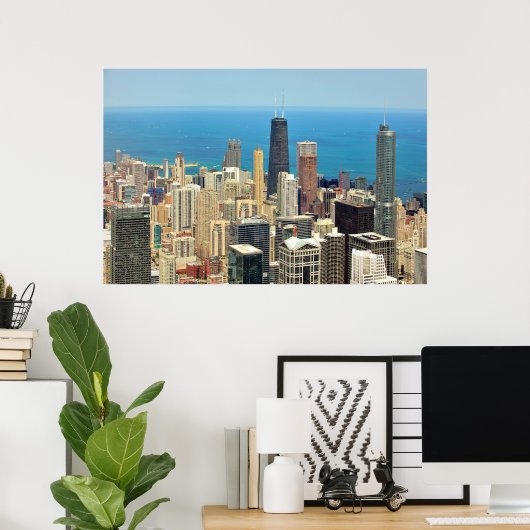 Downtown Chicago skyline Poster (Thuiskantoor)