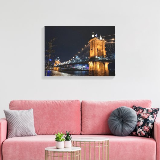 Downtown Cincinnati Canvas Afdruk (Insitu (Woonkamer))