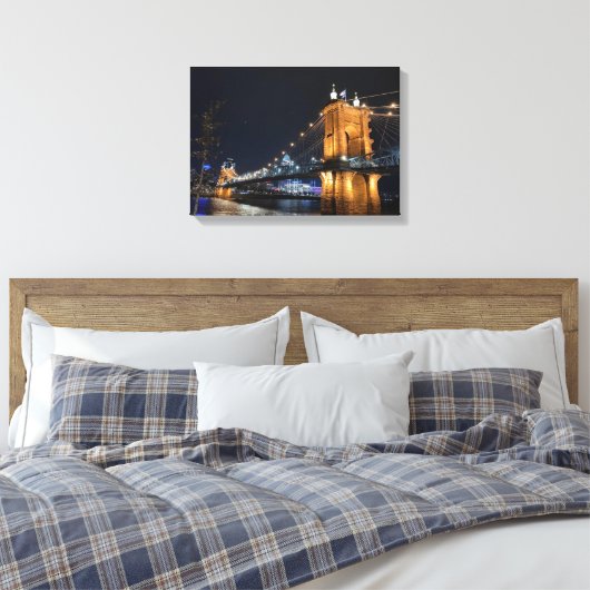 Downtown Cincinnati Canvas Afdruk (Insitu (Slaapkamer))