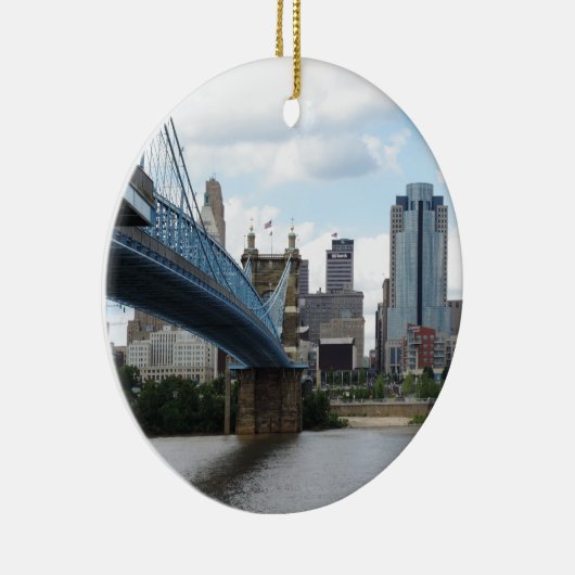 Downtown Cincinnati Keramisch Ornament (Rechts)