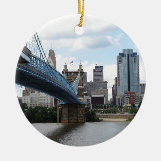Downtown Cincinnati Keramisch Ornament (Voorkant)