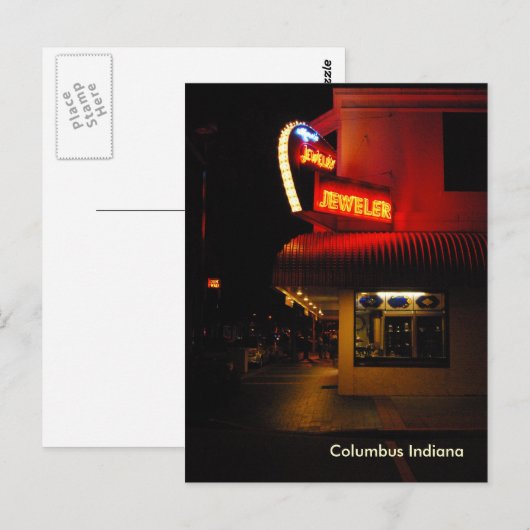 Downtown Columbus Indiana Briefkaart (Voorkant / Achterkant)