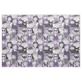 Downtown Crowd Faces Paarse ID494 Stof (Fat Quarter)