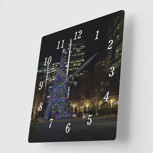 Downtown Dallas Kerstmis Wandklok (Hoek)