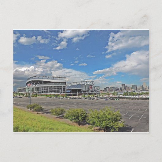 Downtown Denver Colorado City Skyline met sport Briefkaart (Voorkant)