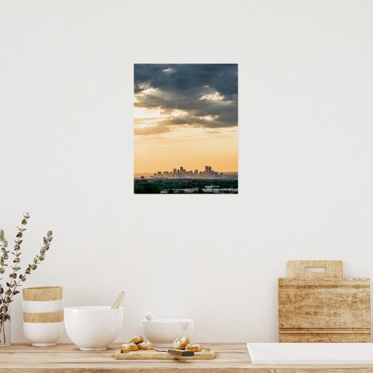 Downtown Denver // Sunset Skyline Poster (Keuken)