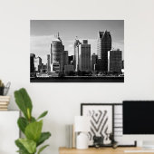 Downtown Detroit B/W Poster (Thuiskantoor)
