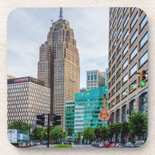 Downtown Detroit Bier Onderzetter (Voorkant)