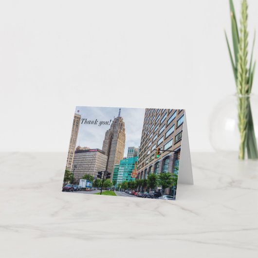 Downtown Detroit Dank je wel kaart (Voorkant)