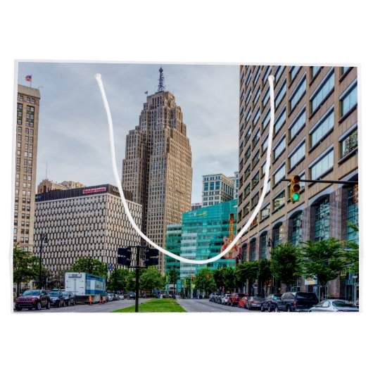 Downtown Detroit Groot Cadeauzakje (Achterkant)