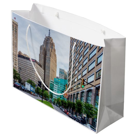 Downtown Detroit Groot Cadeauzakje (Achterkant Gekanteld)