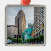 Downtown Detroit Metalen Ornament (Voorkant)