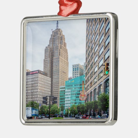 Downtown Detroit Metalen Ornament (Links)