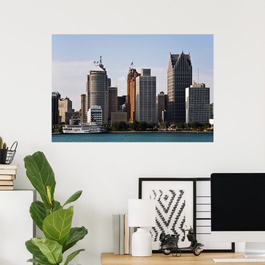 Downtown Detroit Poster (Thuiskantoor)