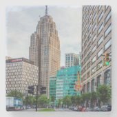 Downtown Detroit Stenen Onderzetter (Voorkant)