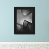 Downtown Fogfest nr. 1 met grens Canvas Afdruk (Insitu (Houten vloer))