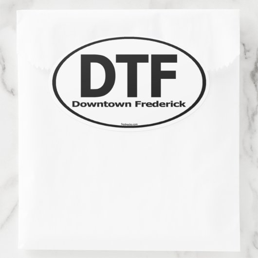 Downtown Frederick Decal Ovale Sticker (Tas)