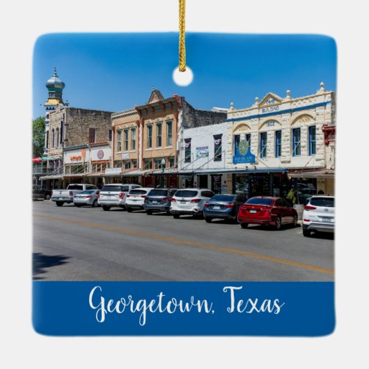 Downtown Georgetown, Texas Keramisch Ornament (Achterkant)