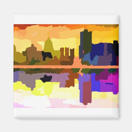 Downtown Harrisburg Pennsylvania op Sunset Magneet (Voorkant)