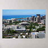 Downtown Honolulu City View Poster (Voorkant)