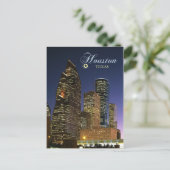 Downtown Houston, Texas 's nachts Briefkaart (Staand voorkant)