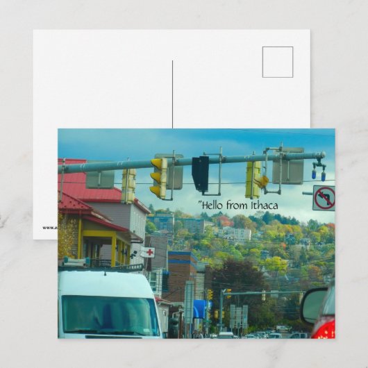 DOWNTOWN ITHACA NEW YORK briefkaart (Voorkant / Achterkant)