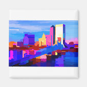 Downtown Jacksonville Florida Skyline Magneet (Voorkant)