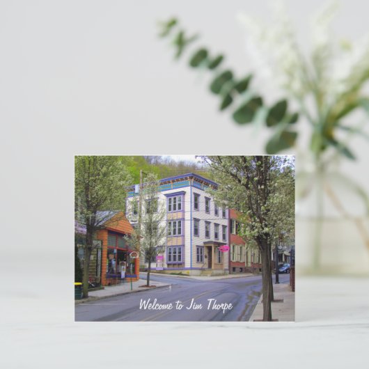 Downtown Jim Thorpe, PA Briefkaart (Staand voorkant)