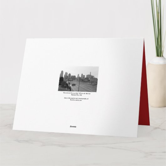 Downtown Kansas City, Missouri Black & White Photo Kaart (Achterkant)