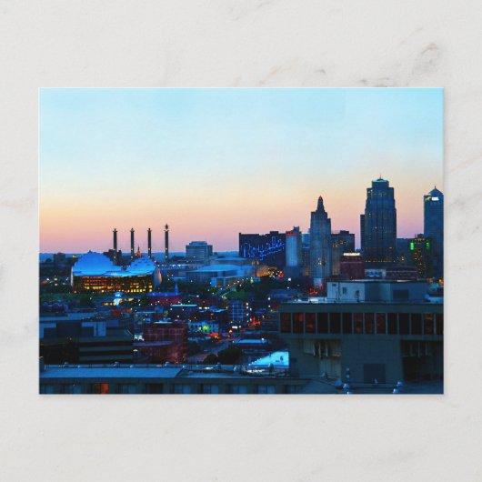 Downtown Kansas City, Missouri, op Sunset Briefkaart (Voorkant)