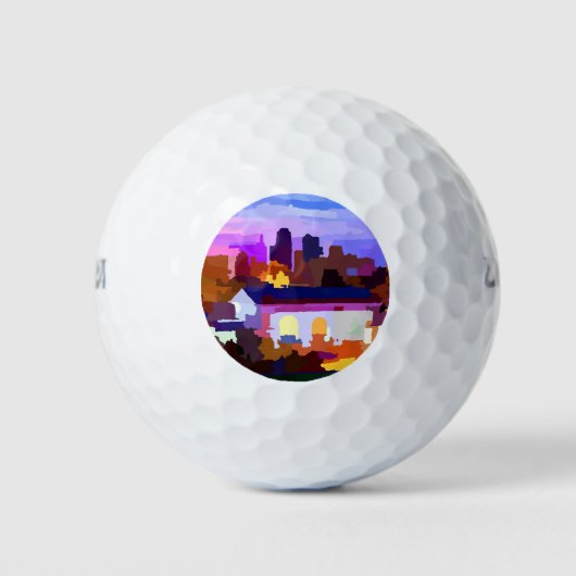 Downtown Kansas City Missouri Skyline Golfballen (Voorkant)