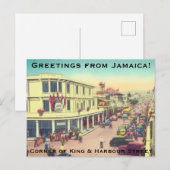 Downtown Kingston, Jamaica (Harbour Street) BWI Feestdagenkaart (Voorkant / Achterkant)