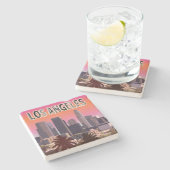 Downtown L.A. Stenen Onderzetter (Zijkant)