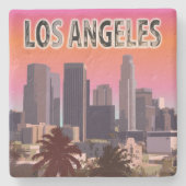 Downtown L.A. Stenen Onderzetter (Voorkant)