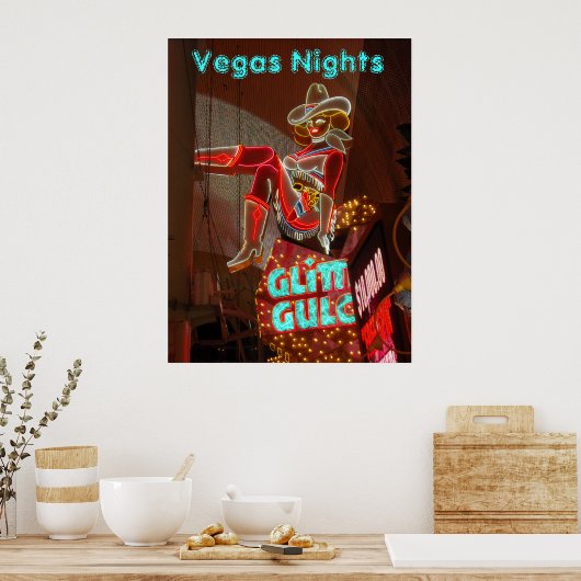 Downtown Las Vegas Nights Poster (Keuken)